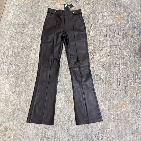 RtA Pants - NWT RtA Luana Black Leather Trousers Sz S